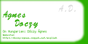 agnes doczy business card